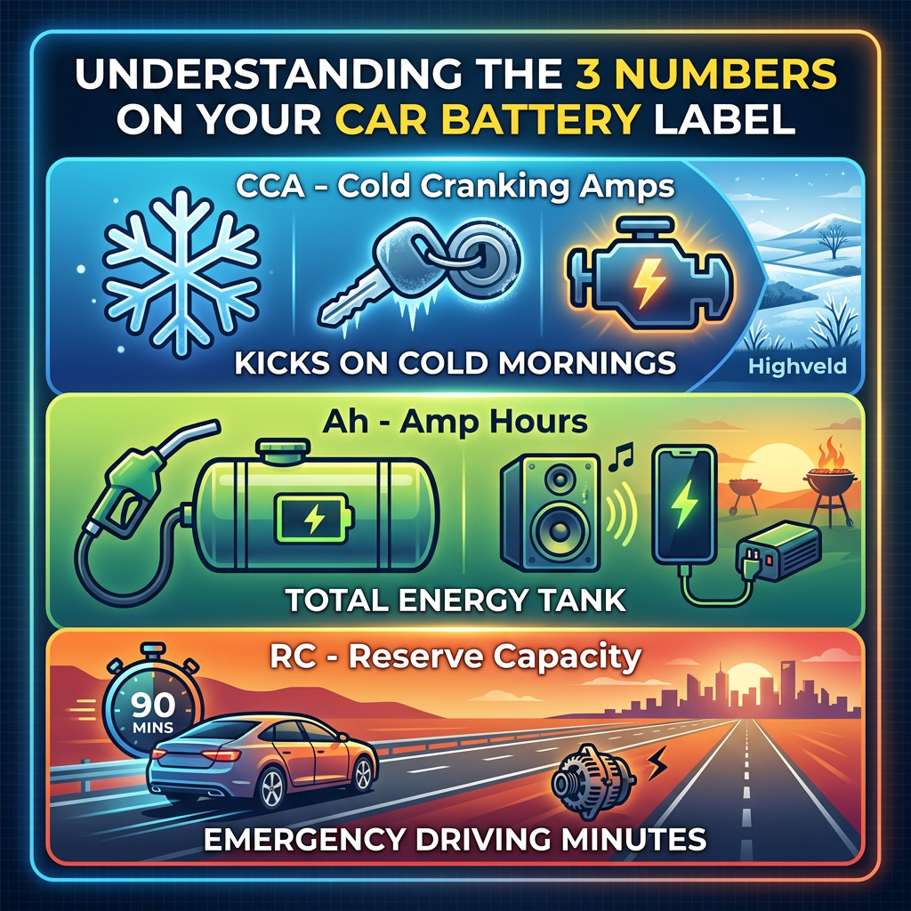 What Those Three Numbers on Your Car Battery Label Actually Mean