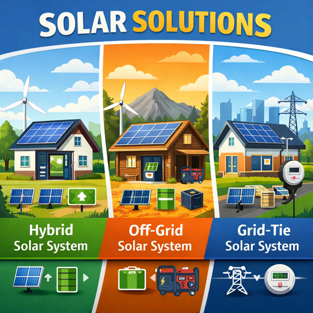 Grid-Tie, Hybrid, or Off-Grid Solar: Choosing the RIGHT System