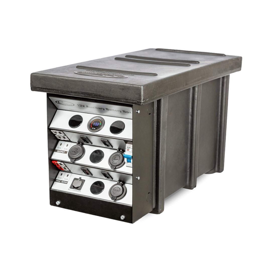 National Luna 12V Auxiliary Battery Box - Black