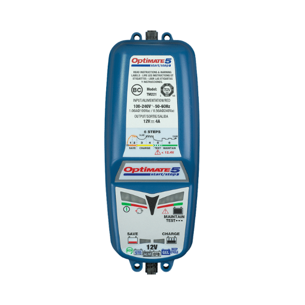 OptiMATE 5 - Start/Stop 6-step 12V 4A sealed battery saving charger & maintainer
