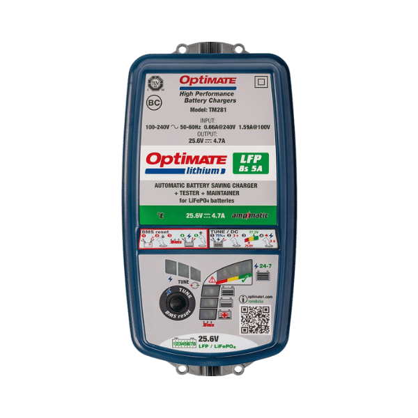 OptiMATE Lithium 8s LITHIUM series: 10-step 25.6V/26.4V 5A sealed battery saving charger & maintainer