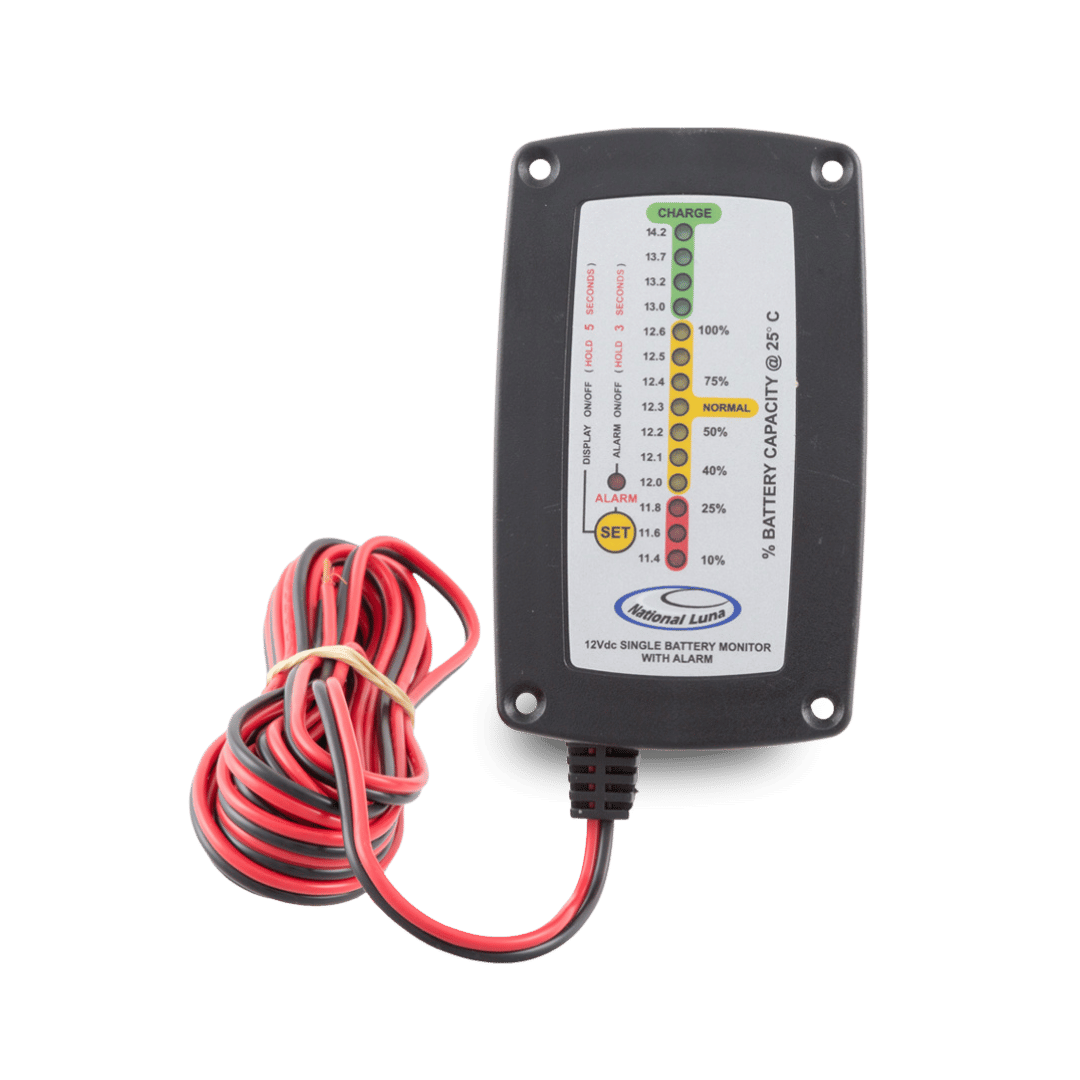 National Luna Recessed Single Battery Monitor (with alarm) 12V