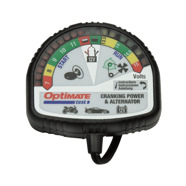 OptiMate Test Cranking & Alternator 12V tester for battery state of charge, cranking performance and vehicle charging system