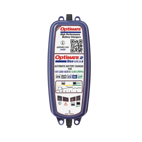 OptiMate 2 DUO Bronze series 5-step 12V/12.8/13.2V 2A Battery charger-maintainer

